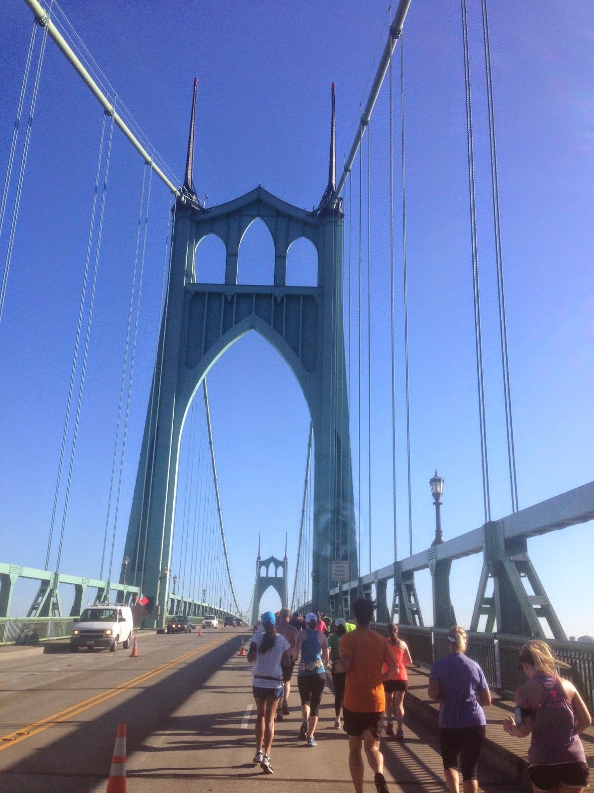 Running over the st. johns bridge