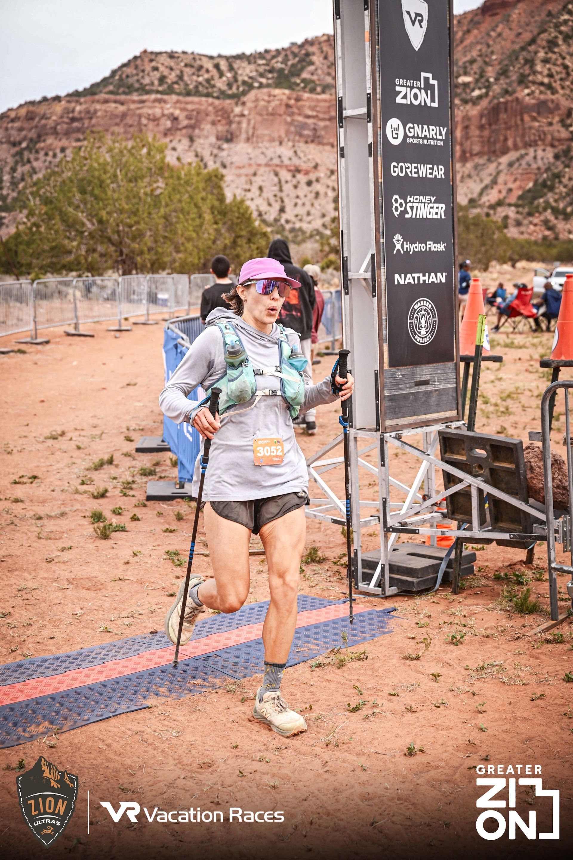 Runner finishing ultra marathon, relieve face