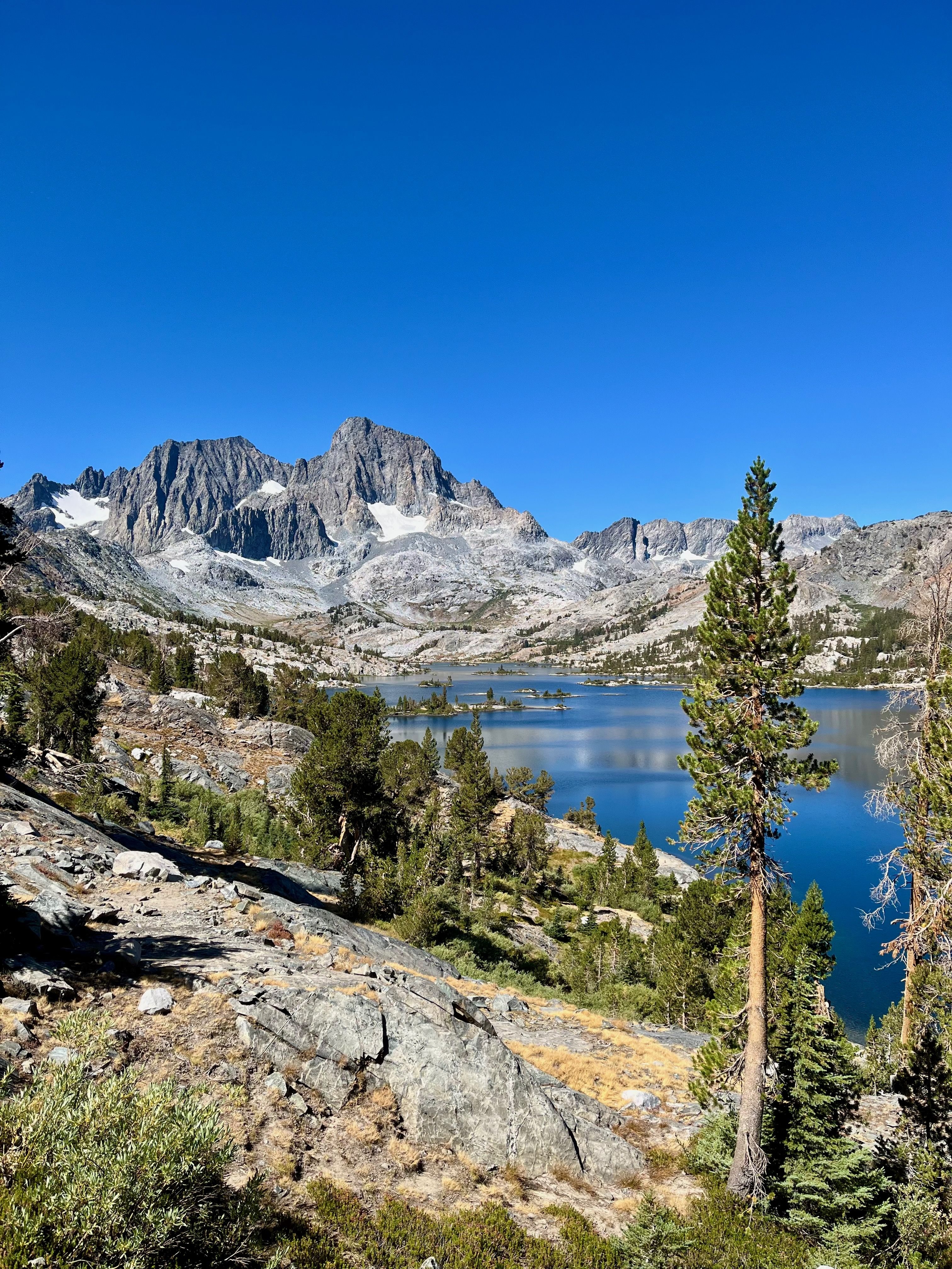 Garnet lake with jagged mount ritter behind
