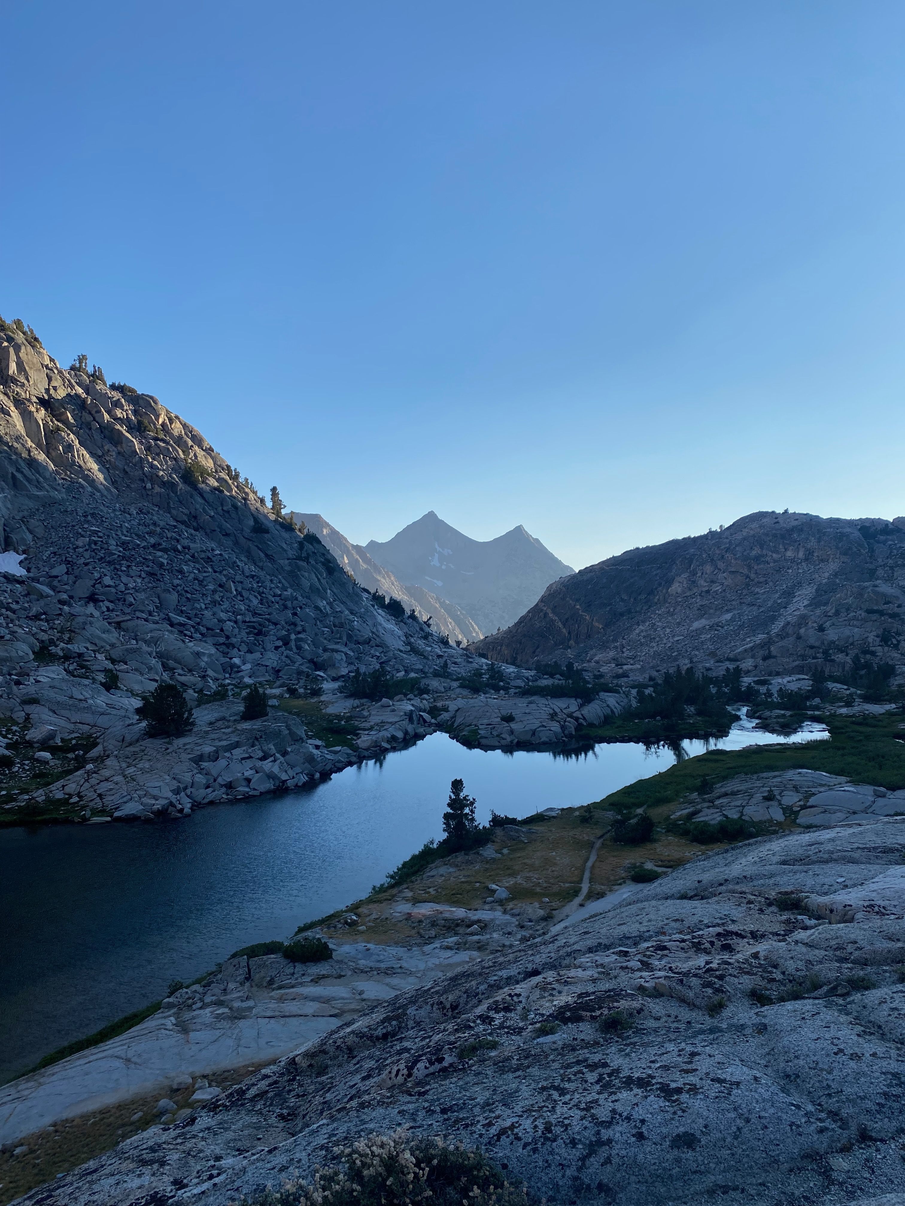 Palisade lake at sunset